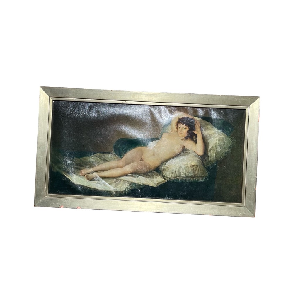 Vintage Framed Francisco Goya "La Maja Desnuda" Oleograph Art PrintWall Decor